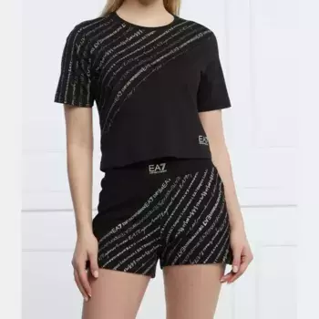Укороченная футболка Ea7, черный