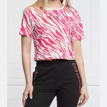 Укороченная футболка Ea7, фуксия