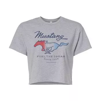 Укороченная футболка Ford Mustang Fuel The Dream 1964 для юниоров Licensed Character, цвет Heather Gray