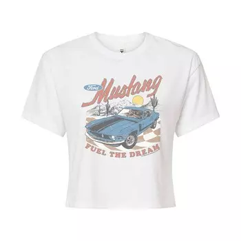 Укороченная футболка Ford Mustang Fuel The Dream для юниоров Licensed Character, белый