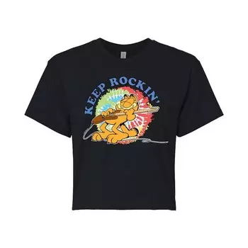 Укороченная футболка Garfield Keep Rockin для юниоров Licensed Character, черный