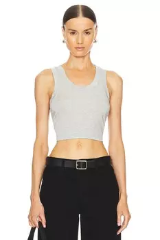 Укороченная футболка-гонщица Norma Kamali, серый