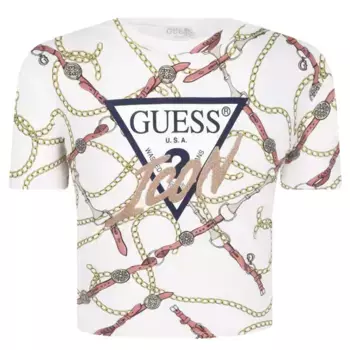 Укороченная футболка Guess, белый
