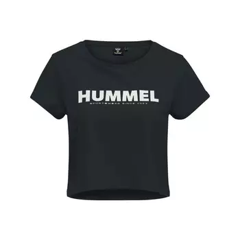 Укороченная футболка Hmllegacy женская для отдыха HUMMEL, цвет schwarz