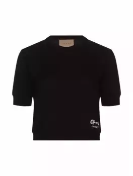 Укороченная футболка Horsebit Gucci, черный