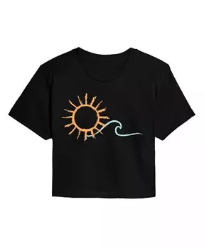 Укороченная футболка Hybrid Apparel Trendy Juniors Sun Wave Good Vibes Llc, черный