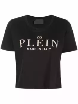 Укороченная футболка Iconic Plein Philipp Plein, черный