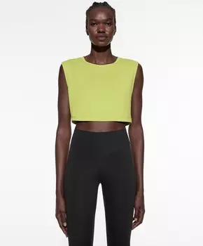 Укороченная футболка из модала OYSHO, зеленый