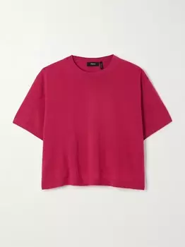 Укороченная футболка из шерсти Theory, красный