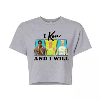 Укороченная футболка Junior's I Ken and I Will Barbie, серый