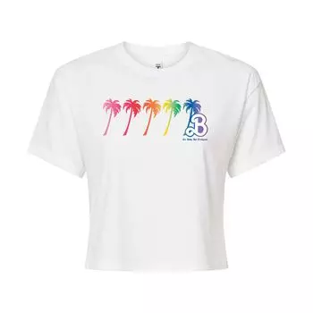 Укороченная футболка Juniors' Barbie Palm Tree Barbie, белый