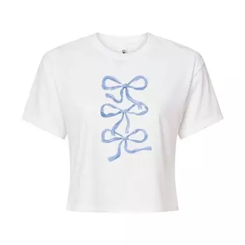 Укороченная футболка Juniors' Blue Bows Licensed Character, белый