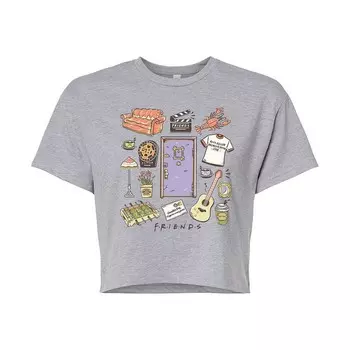 Укороченная футболка Juniors' Friends Icons Licensed Character, цвет Heather Gray