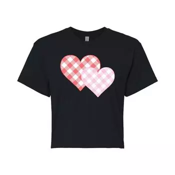 Укороченная футболка Juniors' Gingham Heart Duo ко Дню святого Валентина Licensed Character