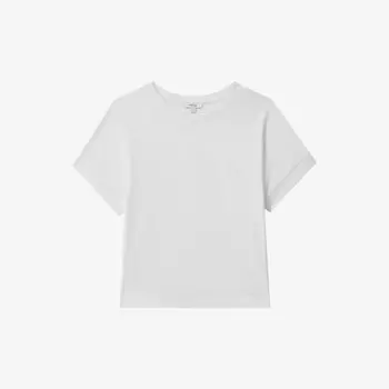 Укороченная футболка lois из хлопка Reiss, белый