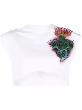 Укороченная футболка Love Tattoo Philipp Plein, белый