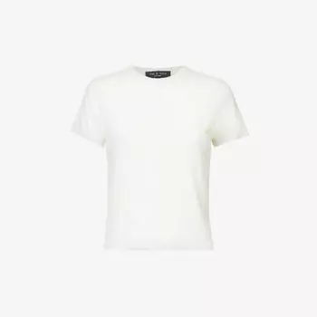 Укороченная футболка Luca из эластичной ткани в рубчик Rag & Bone, белый