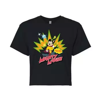 Укороченная футболка Mighty Mouse для юниоров Licensed Character, черный