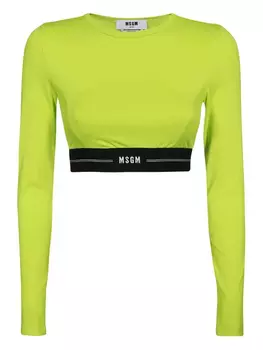 Укороченная футболка MSGM, зеленый