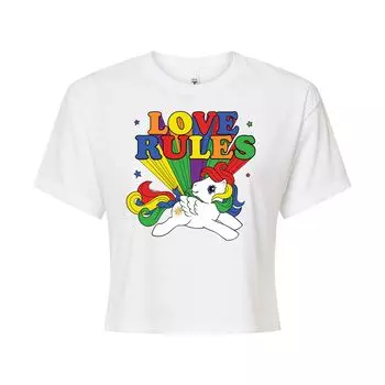 Укороченная футболка My Little Pony Love Rules для юниоров Licensed Character, белый