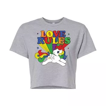 Укороченная футболка My Little Pony Love Rules для юниоров Licensed Character, серый