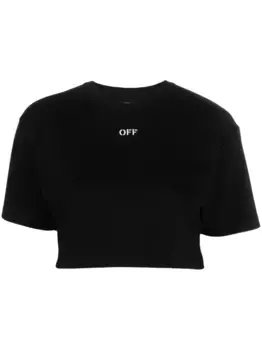 Укороченная футболка Off-Stamp OFF-WHITE, черный