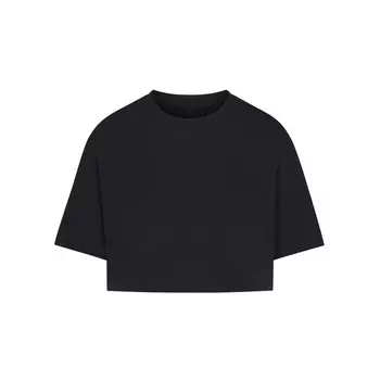 Укороченная футболка оверсайз SKIMS Relaxed Tees, цвет Onyx