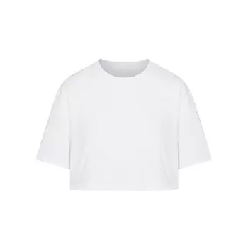 Укороченная футболка оверсайз SKIMS Relaxed Tees, цвет Snow