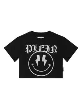 Укороченная футболка Philipp Plein Smile, черный