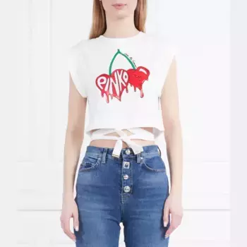 Укороченная футболка Pinko, белый