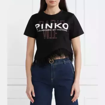 Укороченная футболка Pinko, черный
