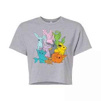 Укороченная футболка Pokemon Eevolutions для юниоров Licensed Character, серый