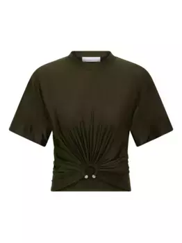 Укороченная футболка Rabanne, зеленый