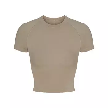 Укороченная футболка реглан SKIMS New Vintage, цвет Taupe