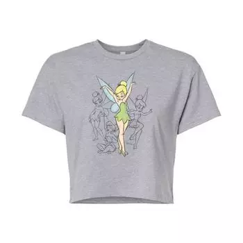 Укороченная футболка с эскизами Динь-Динь для юниоров Disney, серый