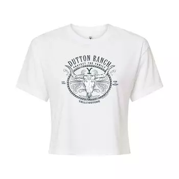 Укороченная футболка с черепом для юниоров Yellowstone Dutton Ranch Licensed Character