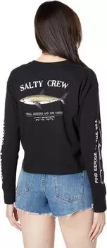 Укороченная футболка с длинными рукавами Bruce Salty Crew, черный