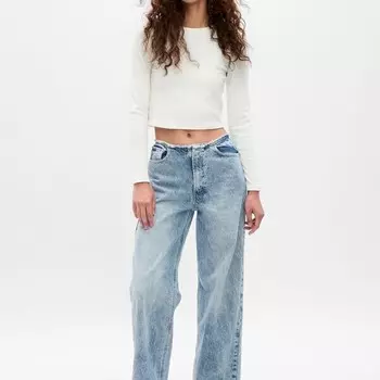 Укороченная футболка с длинными рукавами Gap, белый