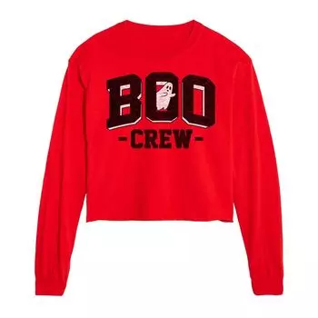 Укороченная футболка с длинными рукавами и рисунком Boo Crew для юниоров Licensed Character, красный