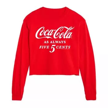 Укороченная футболка с длинными рукавами и рисунком Coca-Cola Five Cents для юниоров Licensed Character, красный