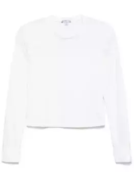 Укороченная футболка с длинными рукавами James Perse, белый
