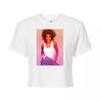 Укороченная футболка с фотографией Whitney Houston для юниоров Licensed Character, белый