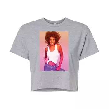 Укороченная футболка с фотографией Whitney Houston для юниоров Licensed Character, серый