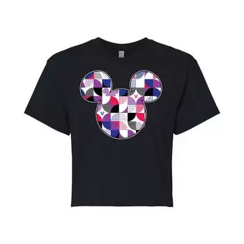 Укороченная футболка с геометрическим рисунком Disney's Mickey Mouse для детей с изображением Микки Мауса Licensed Character, черный