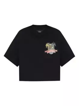 Укороченная футболка с графическим принтом AMIRI, черный