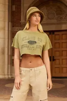 Укороченная футболка с графическим рисунком 1995 года Forever 21, зеленый