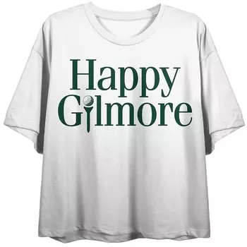 Укороченная футболка с графическим рисунком Happy Gilmore Movie для юниоров Licensed Character, белый