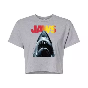 Укороченная футболка с графическим рисунком Juniors' Jaws Licensed Character, серый