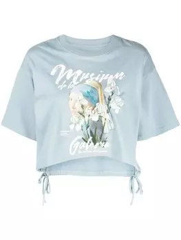 Укороченная футболка с графичным принтом Musium Div., синий