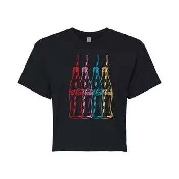 Укороченная футболка с изображением бутылок кока-колы от Juniors Licensed Character, черный